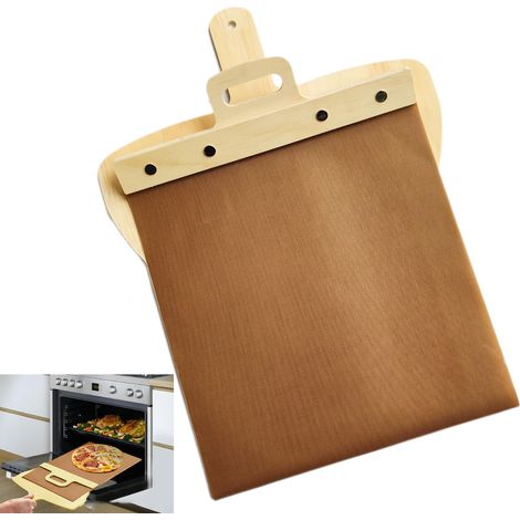Pelle A Pizza Coulissante Pizzarette - 1 Pièce, Taille 29x39 cm, Spatule Pizza, Transfère Sans Effort Pizzas, Gâteaux, Pains Slider Accessoires Roulette Bac Pierre à Pliante (1/5)