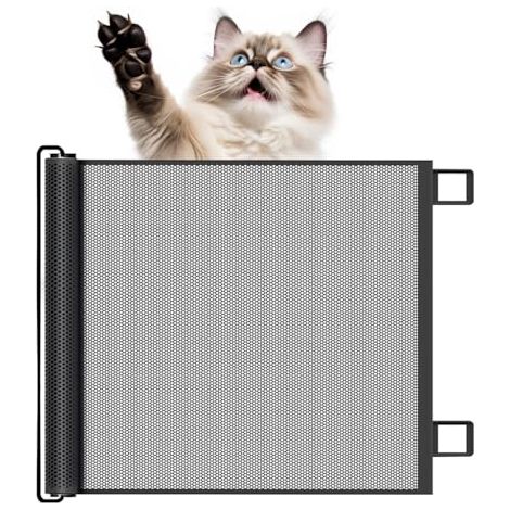 [NUNCA USADO] Barrera de seguridad retráctil para bebés y perros, extensible, para escaleras, pasillos, interiores y exteriores, color negro, 130 x 78 cm