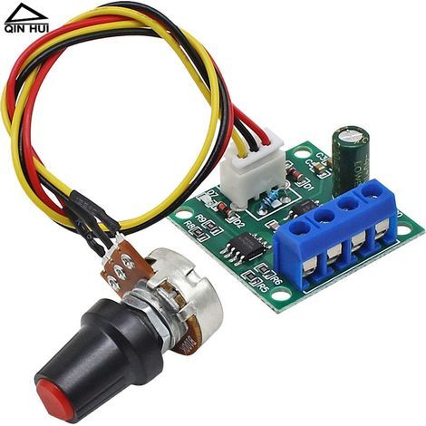 PWM-Drehzahlreglerplatine, 2A DC-Motor-Drehzahlregler, 1,8V, 3,7V, 5V, 6V, 9V, 12V Drehzahlreglermodul mit Sicherung. (1/4)