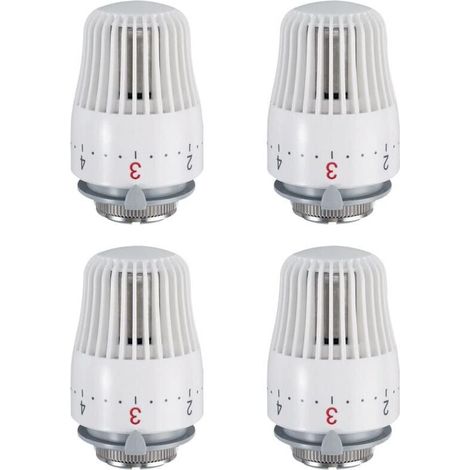 Set of 4 thermostatic heads, replacement head for M30 x 1.5 radiator valve, thermostatic radiator valve (1/5)