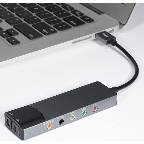 Carte son USB 7.1/5.1 canaux, carte audio externe SPDIF optique pour PC (1/4)