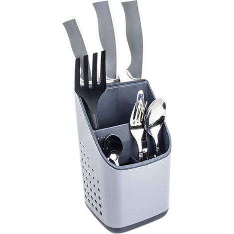 ÉGOUTTOIR À COUVERTS GRIS PANIER DE CUISINE PORTE-CUILLÈRES (1/5)