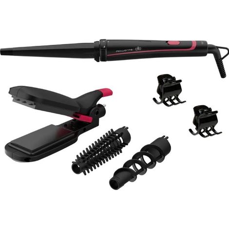 Rowenta Infinite Looks CF422L Lockenstab de Hot Hair Schwarz, Rosa 48W