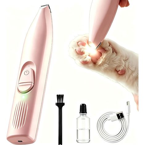 Precision Cat Clipper for Pet Grooming Quiet with LED, Fine Ceramic Blade 3/8", USB-C Rechargeable Trimmer for Long Hair, Pads and Delicate Areas (1/5)