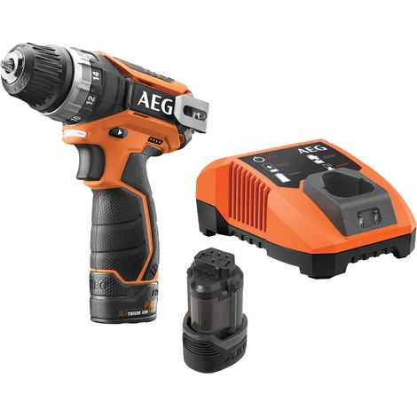 AEG – Perceuse-visseuse 12V Li-ion avec 2 batteries 2.0Ah – Couple 34Nm – Vitesse 350/1500 tr/min – Mandrin auto 10mm – Éclairage LED — vue 4