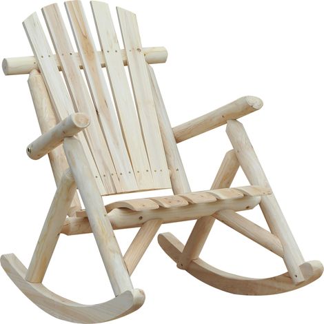 Sedia a Dondolo da Giardino in Legno 66x96x98 cm Vermont (1/5)