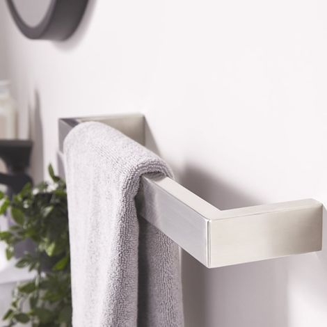 Heatwave Atlas Brushed Stainless Steel Dry Electric Bar Towel Rail 450mm (W) (1/2)