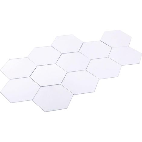 3D Hexagonal Acrylic Mirror Wall Stickers, 12 Pieces, Removable Silver, Self-Adhesive with Mirror Effect for Home Decoration, Art (1/5)