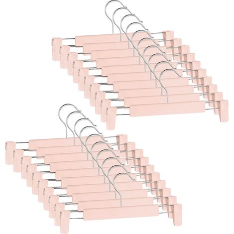 Hosenbügel, verstellbare Clips, rutschfestes Design, Rosa, 5PCS (1/2)