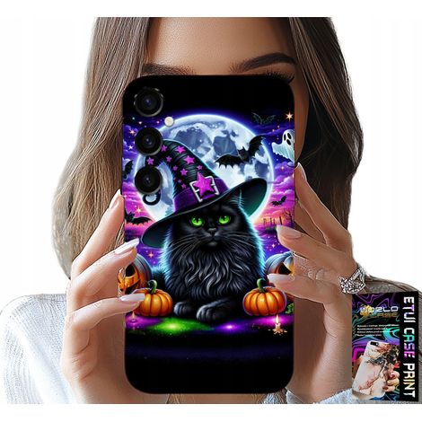 Custodia per Samsung Galaxy A05S - motivi di zucca di Halloween con gattini neri e zucche di Salem (1/5)