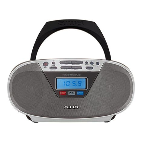 Aiwa BBTU-400SL: Radio CD Portátil con Bluetooth y USB, Pantalla a Color, RDS, FM PLL, Función Despertador. Color: Plata (1/4)