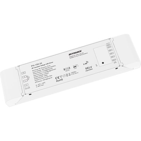Alimentatore Dimmerabile CV 24V 150W Con Pulsante N.O. e Telecomando RF 2.4G Per Striscia Led 24V PH-150-24 (1/3)