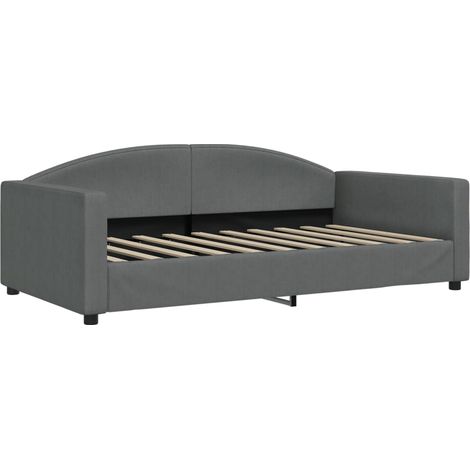 Sofá cama de tela gris oscuro 100x190 cm vidaXL (1/5)