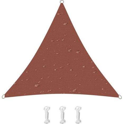 Voile d'ombrage, 95% uv, convient pour terrasse, balcon, jardin, fête, événements en plein air (5 x 5 x 5 mètres, rouge rouille)