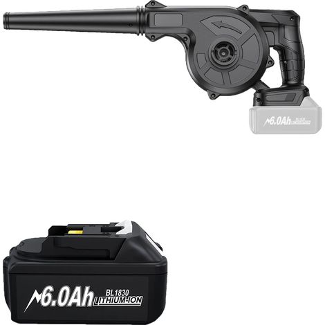Souffleur de feuilles sans fil, batterie 6,0 Ah ou 9,0 Ah en option, débit d'air de 98 CFM, 1 batterie AquaForge de 6,0 Ah (1/2)