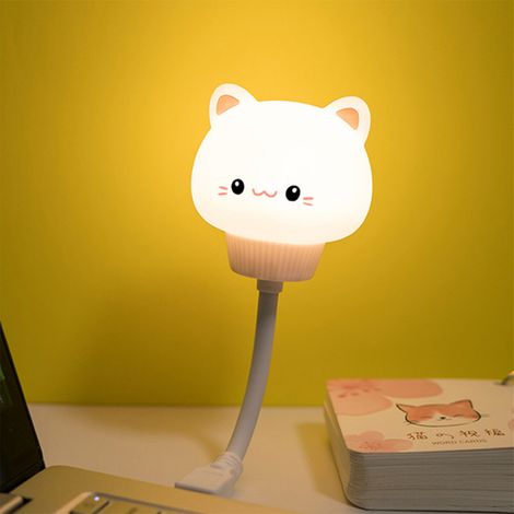 Veilleuse LED dessin animé USB avec animaux mignons pour chambre d'enfant, salle de bain, chat (1/5)