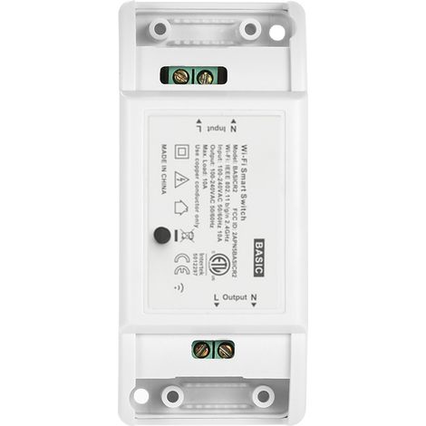 Interrupteur Wi-Fi simple, compatible avec Alexa pour minuterie domotique, 10A/2200W, interrupteur à distance sans fil pour contrôle par application Android/iOS, module domotique universel. (1/5)