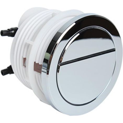 Bouton Double Chasse Pneumatique pour Réservoir WC, Bouton de Remplacement Rond Chromé pour Toilette Salle de Bain (1/5)