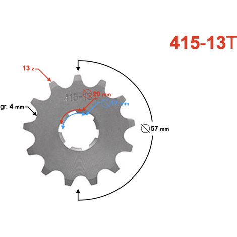 Piñón de salida Moretti 13/415 para Jawa