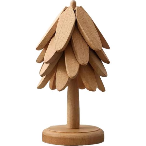 Dessous de plat en bois, forme arbre, isolant thermique (1/5)