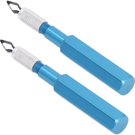Ensemble 2 Couteaux Parage Sol avec 4 Lames HSS Manche Aluminium Alliage Bords Yin Yang pour Coupe PVC Plastique (1/5)