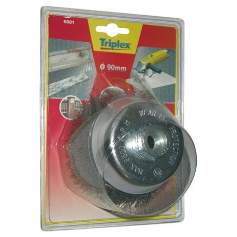 Brosse coupe M14 90mm fils ondulés blister - TIVOLY