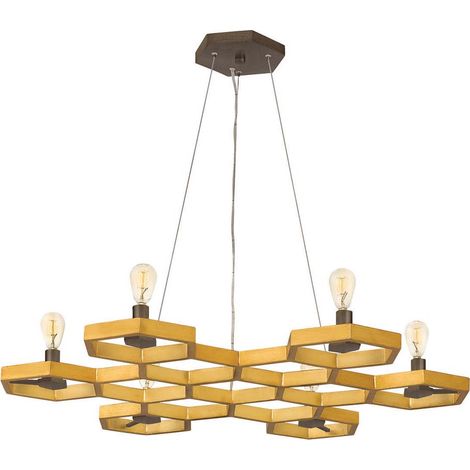 Lampadario lampada a sospensione plafoniera acciaio oro D 54,2 cm luce sala da pranzo