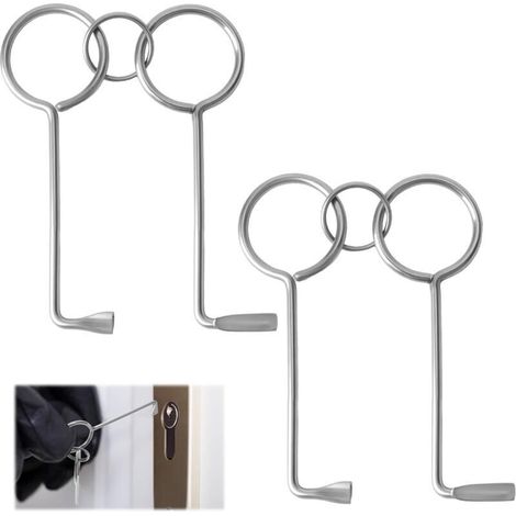 Kit de Crochetage Universel 4 Pièces, Outils en Acier Inoxydable pour Serrures, Idéal pour Zimmertüren, Serruriers, Urgences et Services de Dépannage (1/5)