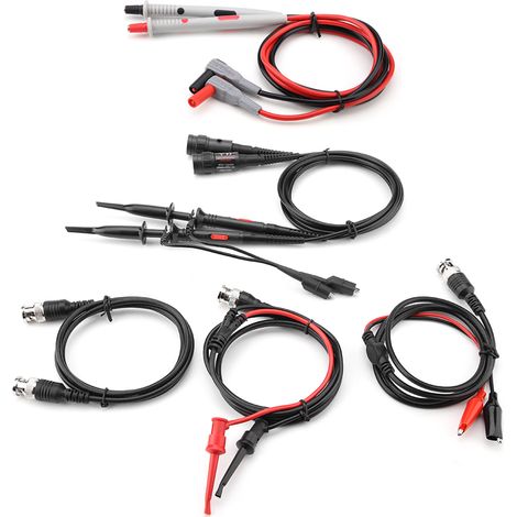Ensemble de cordons de test pour oscilloscope multimètre P1260D avec pinces crocodiles et pointes de sonde remplaçables (1/5)
