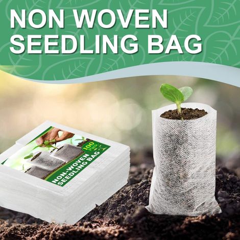 Bolsas de cultivo biodegradables para plantas y jardinería – material no tejido resistente (200 unidades) – Dimensiones: 18 x 6 cm (1/5)