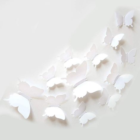 Decal Murale Papillon 3D - Autocollant Décoratif Amovible en PVC - Pour Chambre Enfant Salon Jardin - 24 Pièces (1/5)