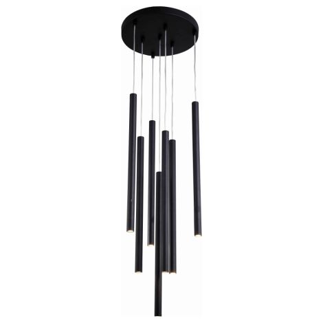 Lampadario Lungo 7 luci G9 nero Ø30 Light Prestige