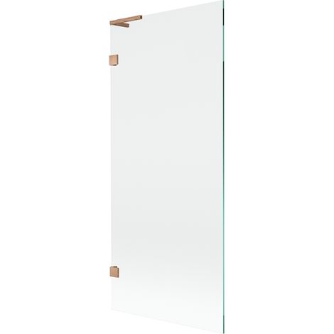 Paroi de baignoire 1 battant Mexen Lunar L 80 x 150 cm, transparent, cuivre brossé - 897L-080-000-65-00 (1/5)