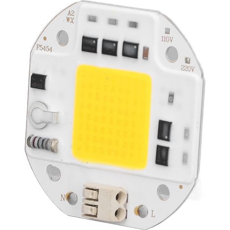 LED COB, puce LED haute performance, haute luminosité, sans pilote, pour lampes DIY, projecteurs, éclairage intérieur, 220 V, 100 W, blanc chaud (2800 K–3500 K) (1/5)