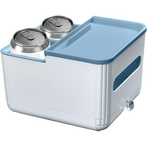 Boîte de rangement pour accoudoir de voiture Organisateur universel de console de voiture avec accoudoir automatique bleu (1/5)