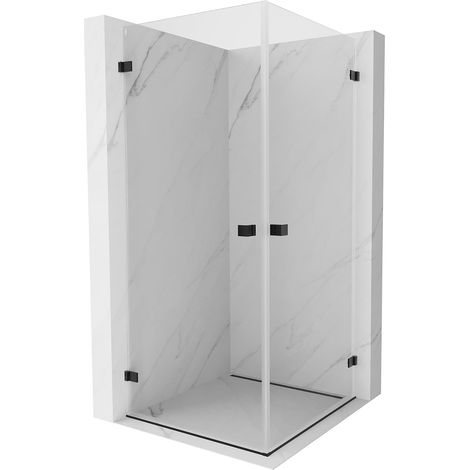Mexen Lunar-B Duo cabina de ducha abatible 90 x 90 cm, transparente, negra - 832-090L-090P-70-00 (1/5)