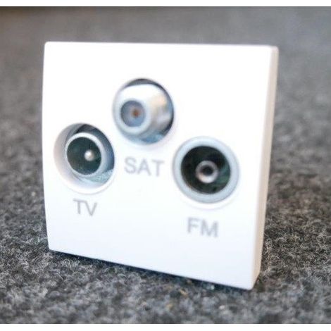 Prise TV-FM-SAT 2 entrees blanc polaire mécanisme 45x45mm sans support ni plaque ALTIRA