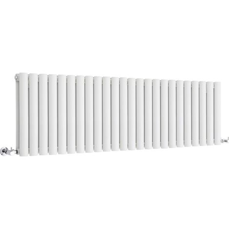 Hudson Reed Vitality – Radiateur Design Horizontal Compact – Blanc – 40 x 141.6cm Double Rang