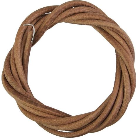 Vintage Leather Sewing Machine Belt, 180cm, Solid, Non-Slip with Hook, Brown Sewing Machine Accessory for Singer Foot Pedal (1/5)