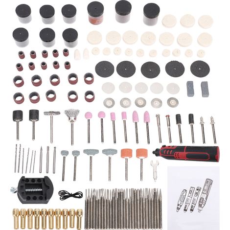 Kit d'outils rotatifs électriques à 6 vitesses avec 138 accessoires, stylo graveur sans fil pour sculpter, polir, meuler et couper, mini meuleuse portative pour bois, pierre, résine artisanale (1/5)