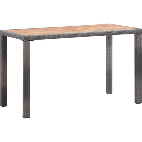 Gartentisch Anthrazit und Braun 123x60x74 cm Massivholz Akazie