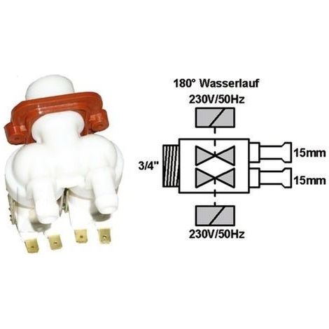 electrovanne 2 voies POUR LAVE LINGE WHIRLPOOL