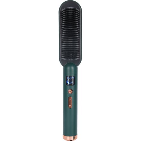 Brosse lissante verte à 3 vitesses, lisseur-boucleur chauffant, peigne à ions négatifs, prise UE 220 V (1/5)