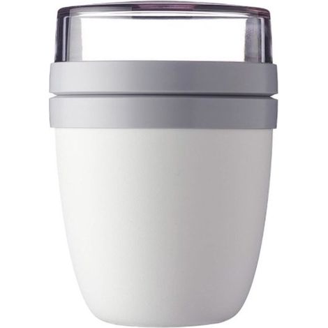 Boîte à déjeuner Ellipse – Pot à yaourt et pot à muesli pratiques – Compartiments séparés pour yaourt et muesli – Compatible congélateur, micro-ondes et lave-vaisselle – 500 ml + 200 ml – Blanc (1/5)