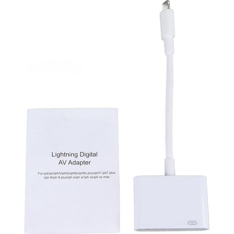 Adaptateur AV numérique HD pour iPhone vers TV, câble HDMI blanc pour iOS, connexion écran HD (1/5)
