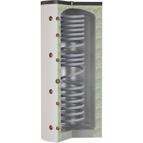 Thermador – Ballon échangeur 600L avec serpentin inox 31L pour ECS – Débit continu 34 L/min – Isolation polyuréthane injecté – Conception robuste