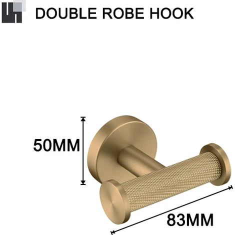 (2 crochets pour peignoir) Porte-savon, porte-serviettes, porte-mouchoirs, crochet pour peignoir, porte-gobelet, brosse WC, porte-savon, accessoires de salle de bain, finition or brossé (1/5)