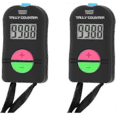 Deux compteurs électroniques numériques manuels avec cordon pour addition et soustraction (1/5)