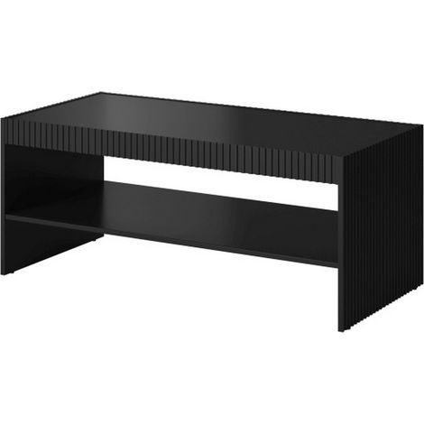 Table basse design noir mat 120 cm Gustave (1/4)