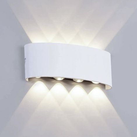 Applique murale LED pour intérieur et extérieur, lampe de jardin en aluminium 8 W, applique murale 8 LED, étanche IP65, lumière naturelle 4 500 K (1/5)